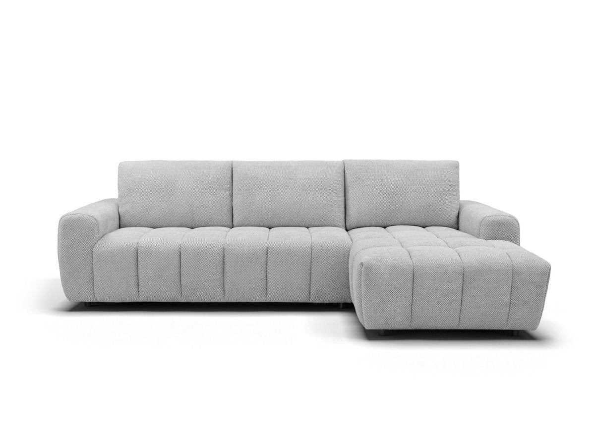 Canapé d'angle convertible ouverture express en tissu gris AGATHE - Angle droit