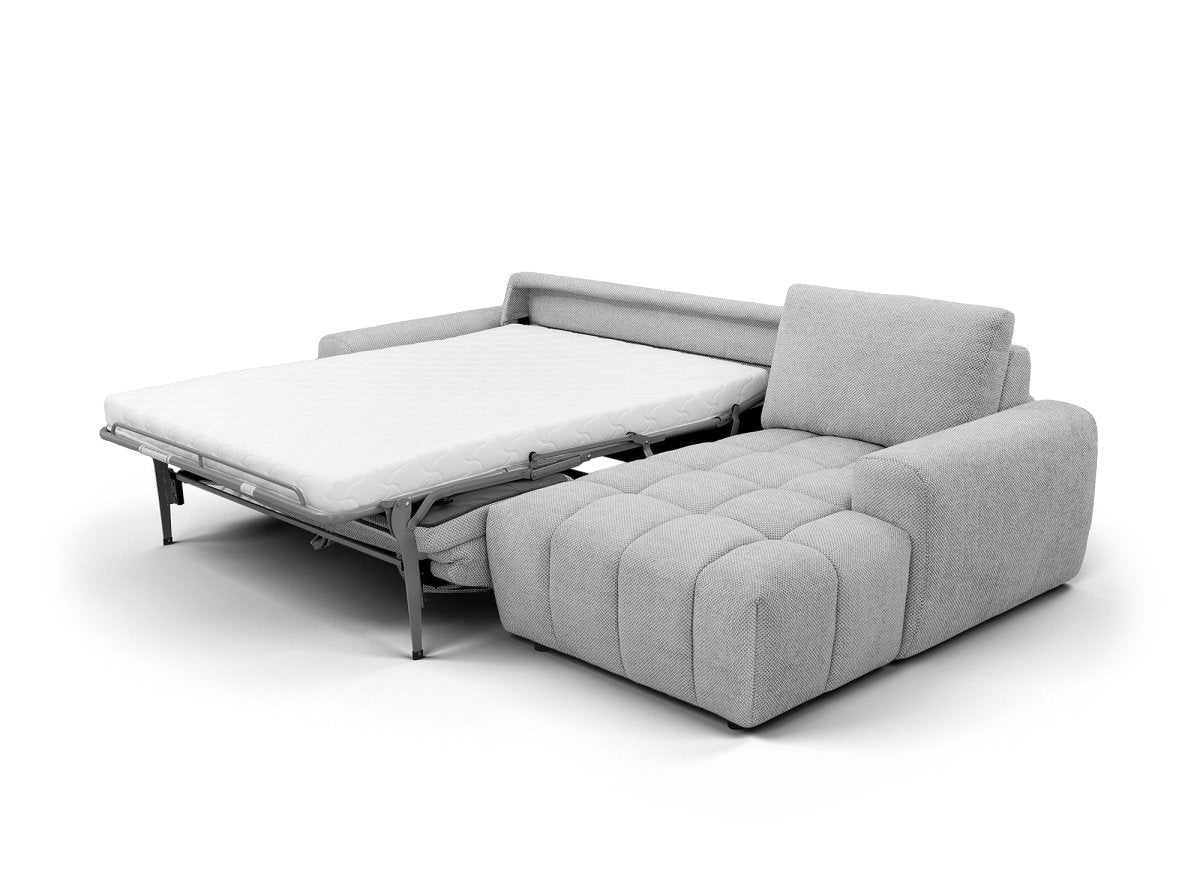 Canapé d'angle convertible ouverture express en tissu gris AGATHE - Angle droit