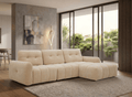 Canapé d'angle en velours tissé beige avec dossier réglable ADONIS - Angle droit