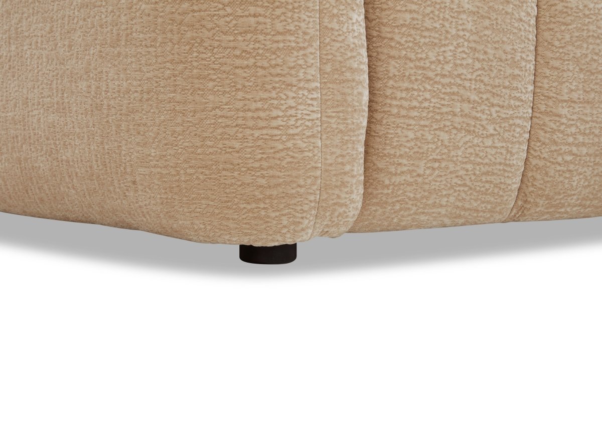 Canapé d'angle en velours tissé beige avec dossier réglable ADONIS - Angle droit