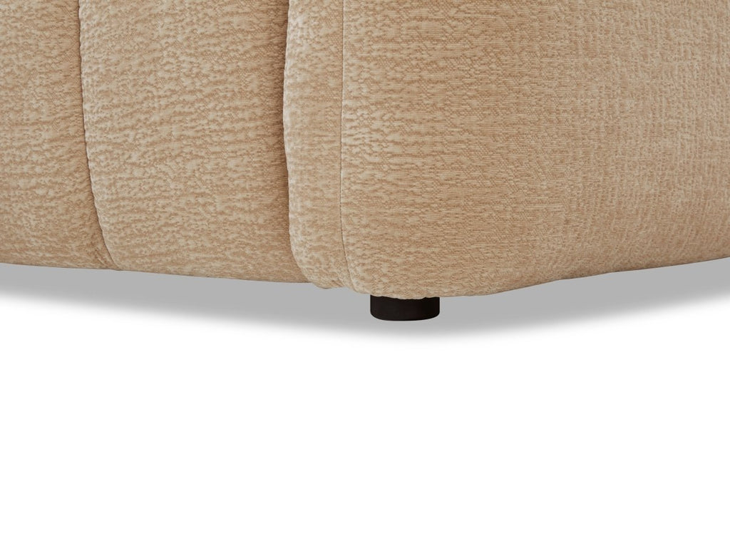 Canapé d'angle en velours tissé beige avec dossier réglable ADONIS - Angle gauche
