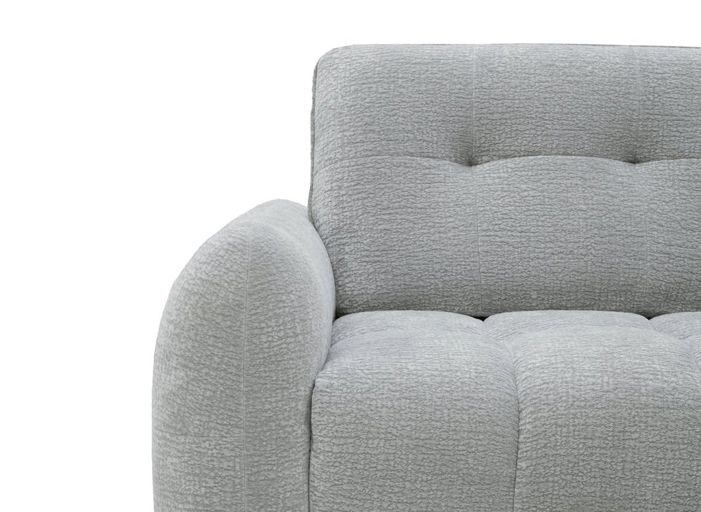 Canapé d'angle en velours tissé gris clair avec dossier réglable ADONIS - Angle droit