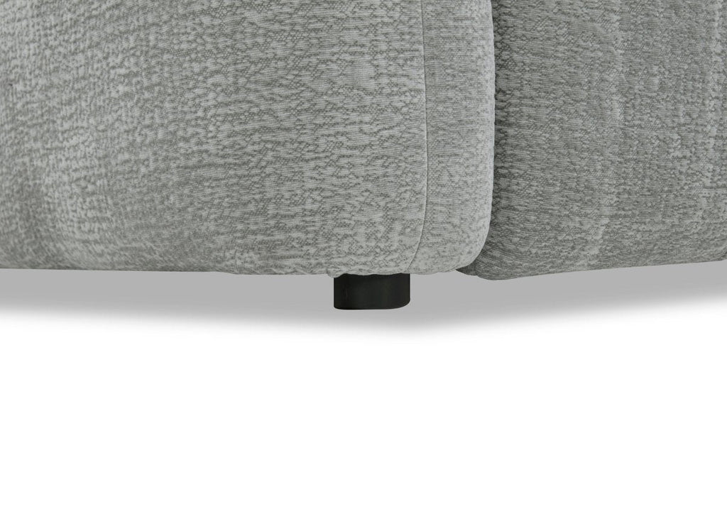 Canapé d'angle en velours tissé gris clair avec dossier réglable ADONIS - Angle droit