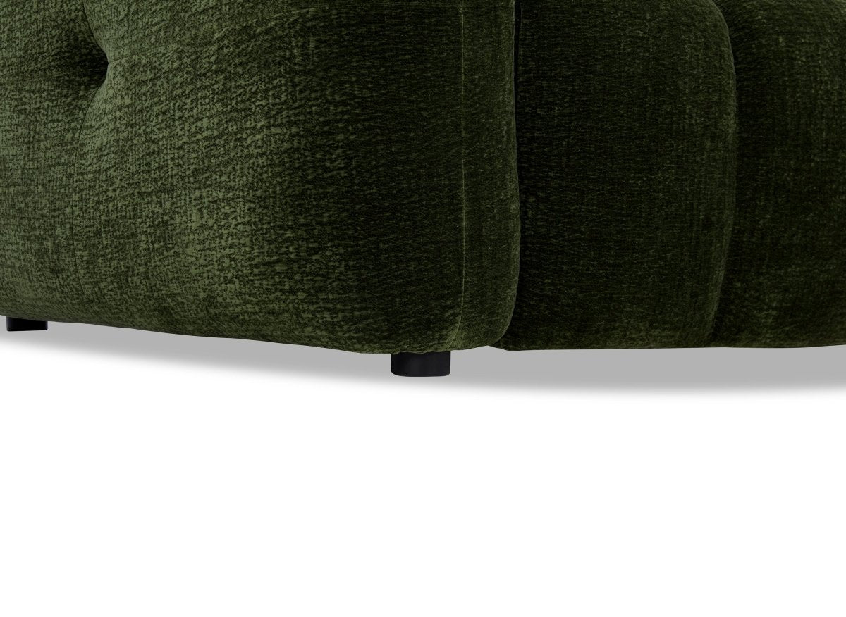 Canapé d'angle en velours tissé vert olive avec dossier réglable ADONIS - Angle droit