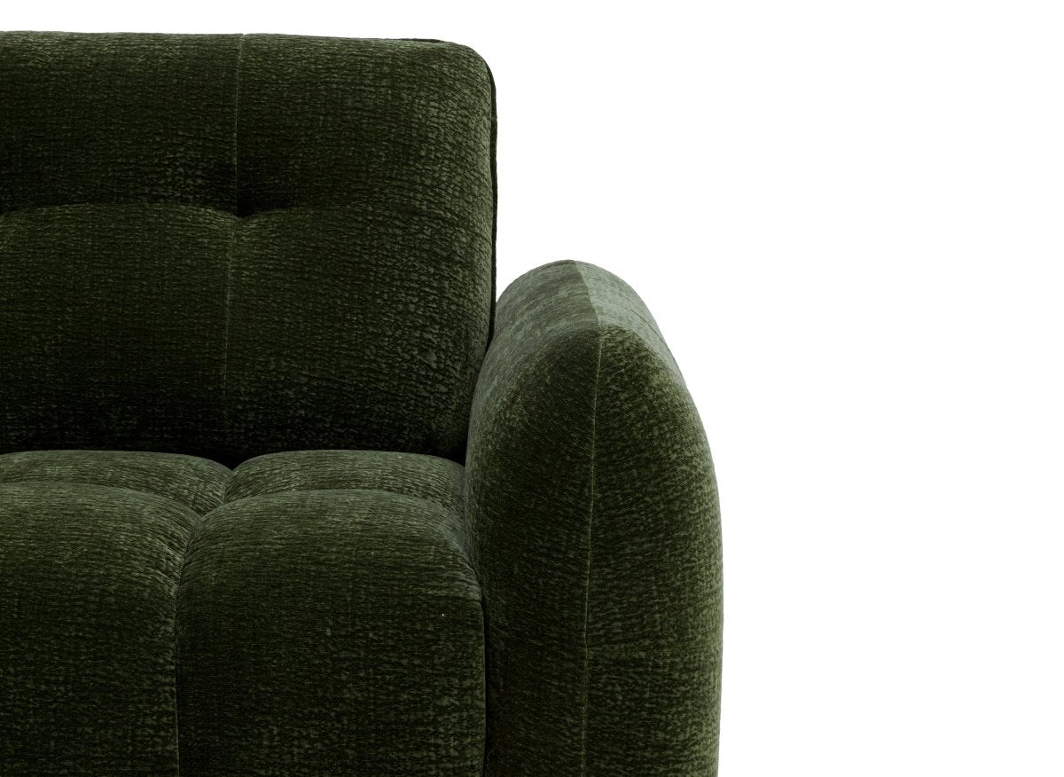 Canapé d'angle en velours tissé vert olive avec dossier réglable ADONIS - Angle gauche