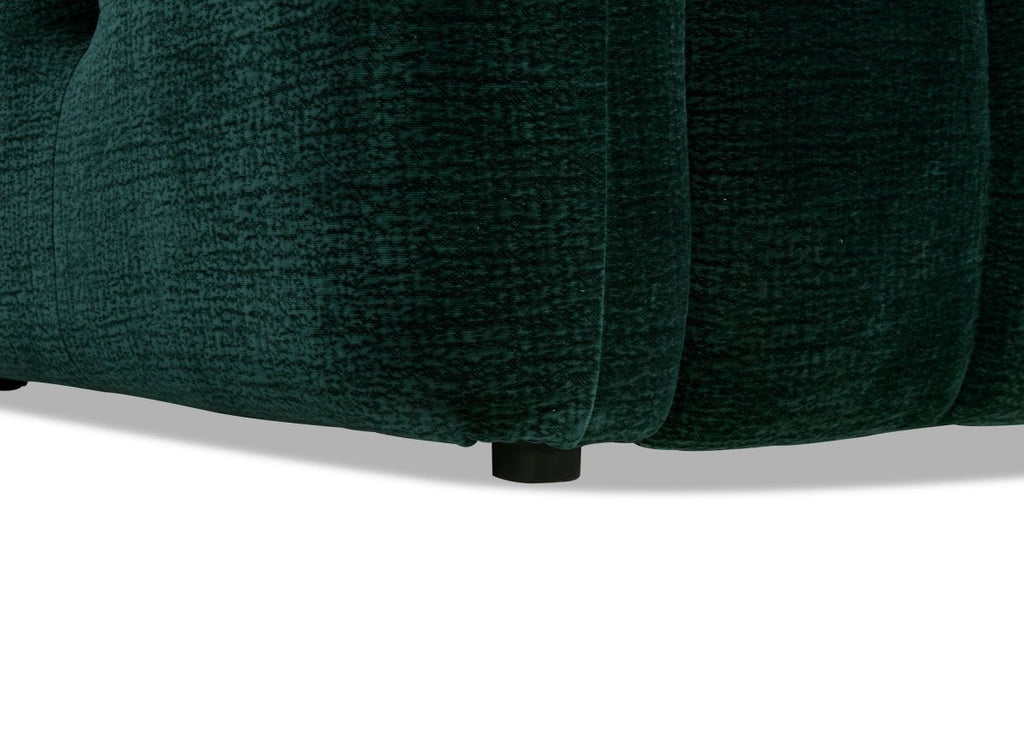 Canapé d'angle en velours tissé vert sapin avec dossier réglable ADONIS - Angle droit