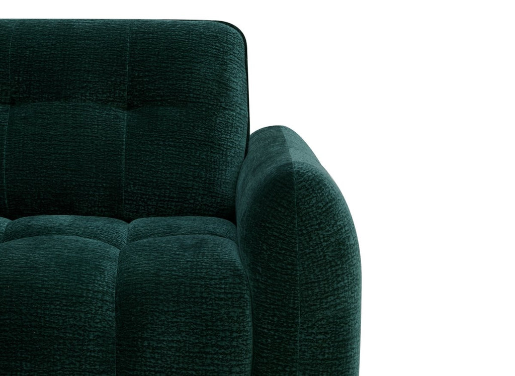 Canapé d'angle en velours tissé vert sapin avec dossier réglable ADONIS - Angle gauche