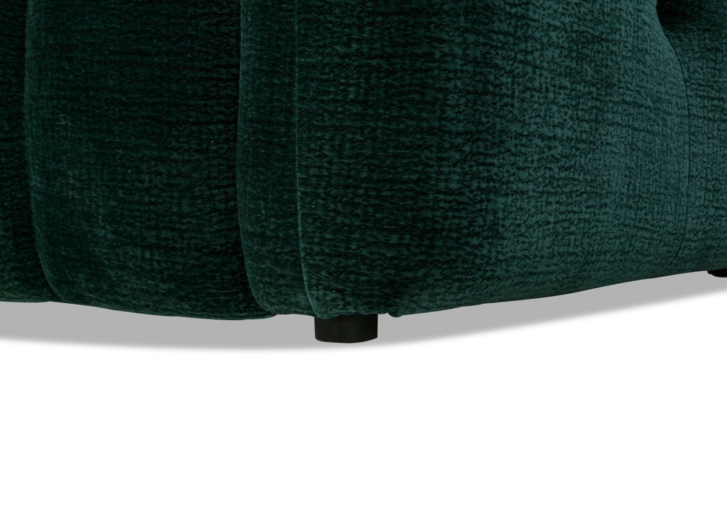 Canapé d'angle en velours tissé vert sapin avec dossier réglable ADONIS - Angle gauche