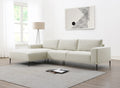 Canapé d'angle fixe avec méridienne en tissu beige ARNOLD - Angle Gauche
