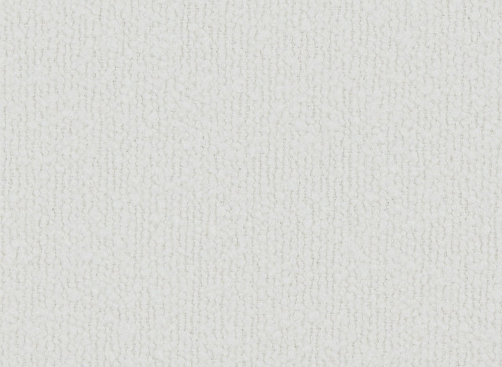 Canapé d'angle fixe modulable avec 1 pouf en tissu effet peau de mouton blanc écru HARLEM XL