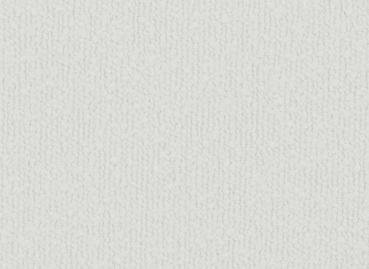 Canapé d'angle fixe modulable avec 1 pouf en tissu effet peau de mouton blanc écru HARLEM XL