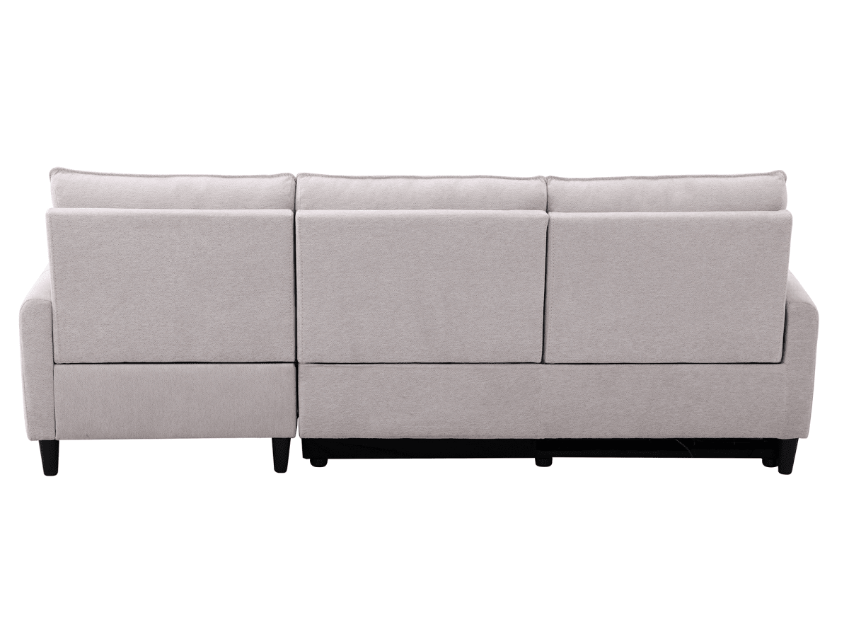 Canapé d’angle relax électrique en tissu beige LUDMILA - Angle droit