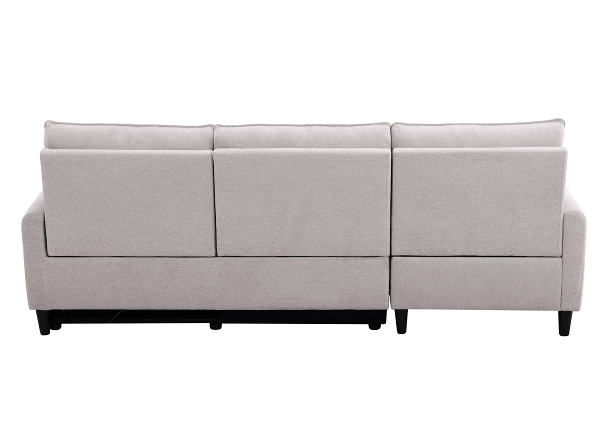 Canapé d’angle relax électrique en tissu beige LUDMILA - Angle gauche