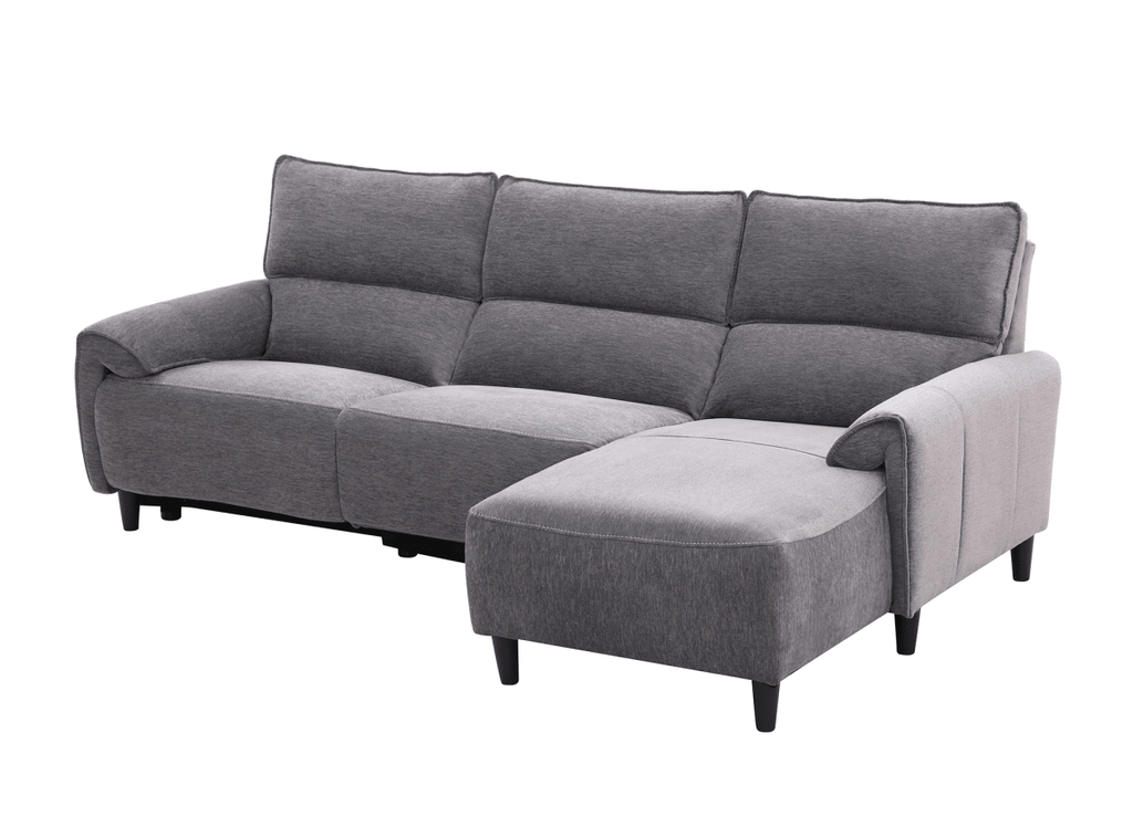 Canapé d’angle relax électrique en tissu gris foncé LUDMILA - Angle droit