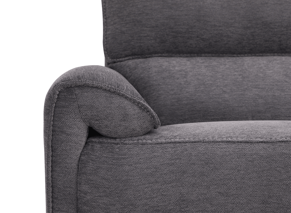 Canapé d’angle relax électrique en tissu gris foncé LUDMILA - Angle droit