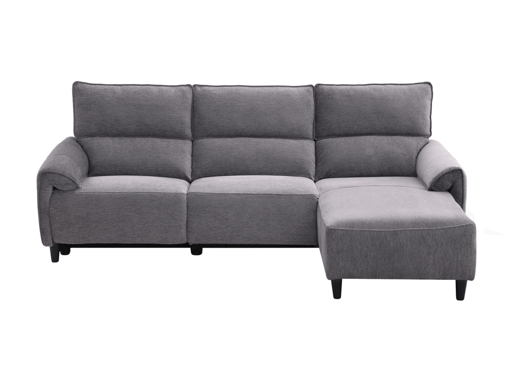 Canapé d’angle relax électrique en tissu gris foncé LUDMILA - Angle droit