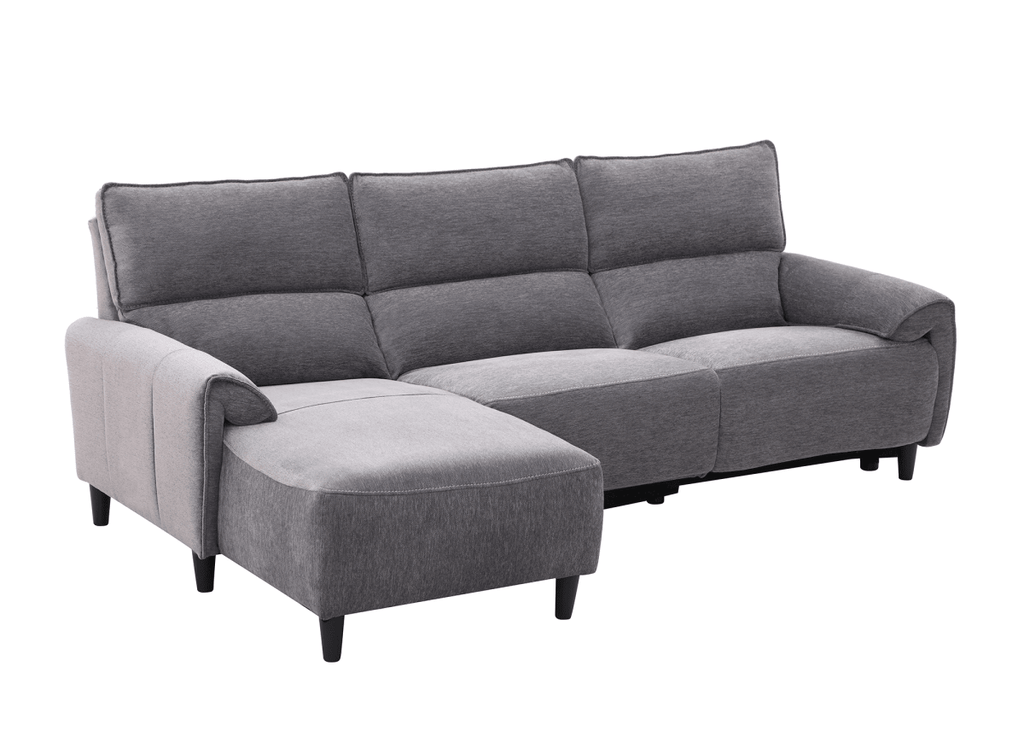 Canapé d’angle relax électrique en tissu gris foncé LUDMILA - Angle gauche