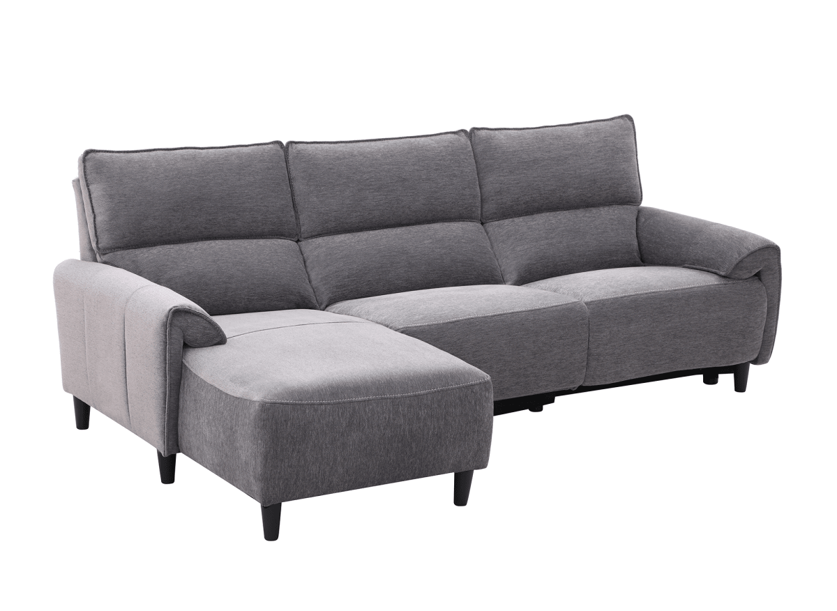 Canapé d’angle relax électrique en tissu gris foncé LUDMILA - Angle gauche