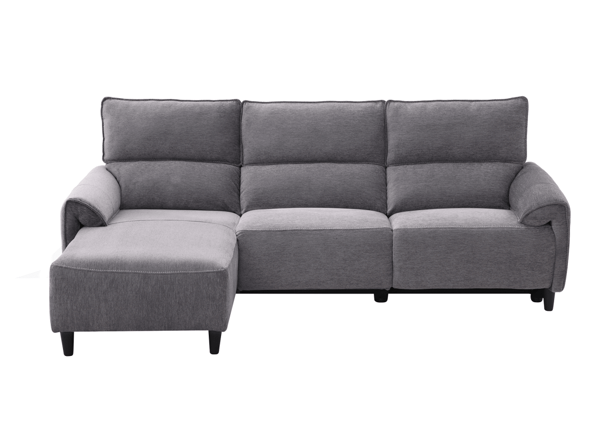 Canapé d’angle relax électrique en tissu gris foncé LUDMILA - Angle gauche