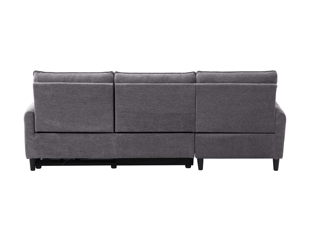Canapé d’angle relax électrique en tissu gris foncé LUDMILA - Angle gauche