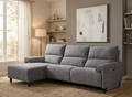 Canapé d’angle relax électrique en tissu gris foncé LUDMILA - Angle gauche