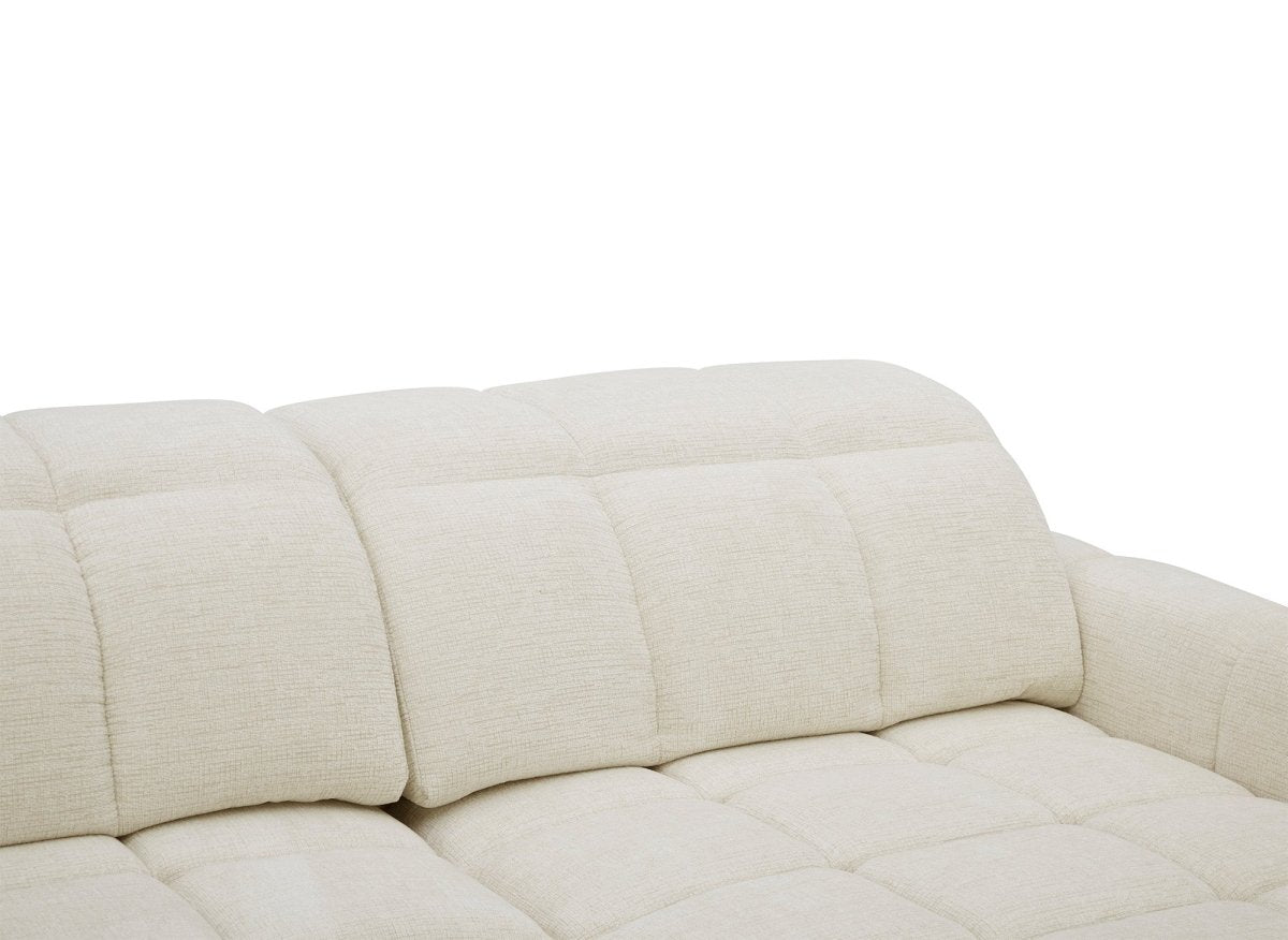 Canapé d'angle relax électrique en velours chiné beige DANIA -Angle droit