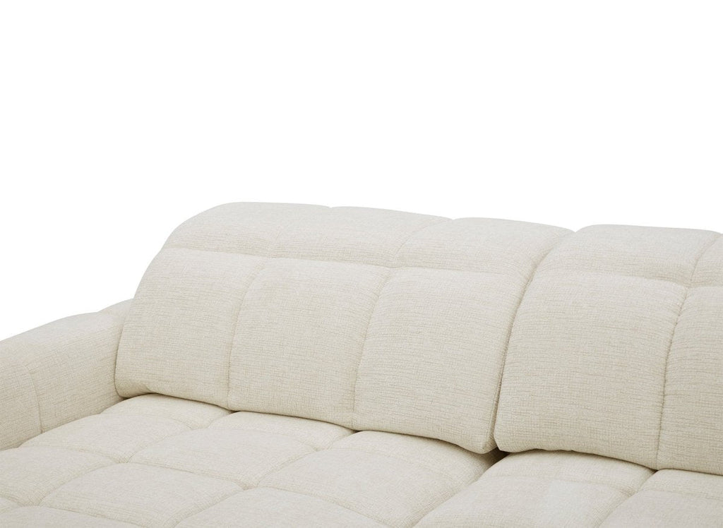 Canapé d'angle relax électrique en velours chiné beige DANIA -Angle gauche