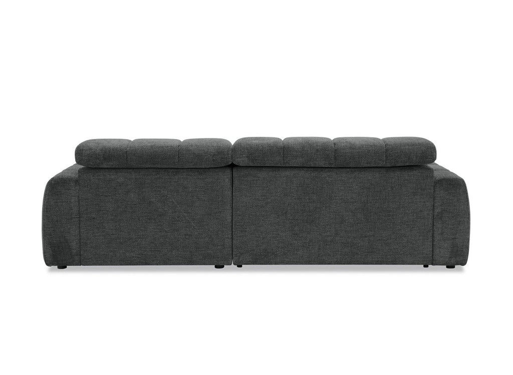 Canapé d'angle relax électrique en velours chiné gris DANIA -Angle droit