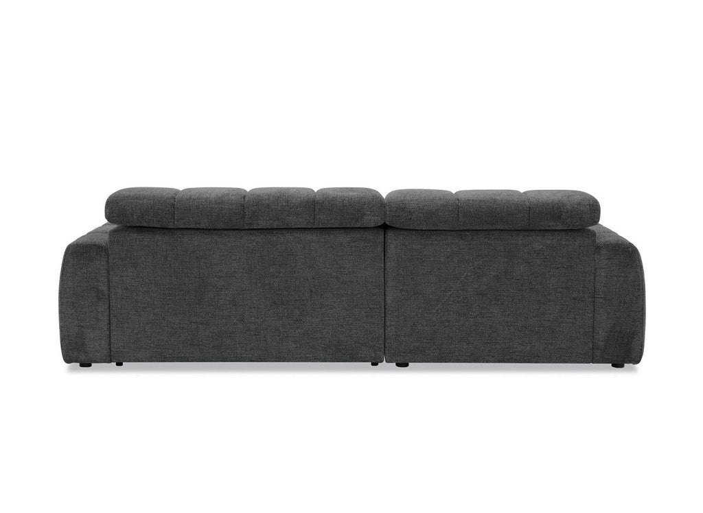 Canapé d'angle relax électrique en velours chiné gris DANIA -Angle gauche