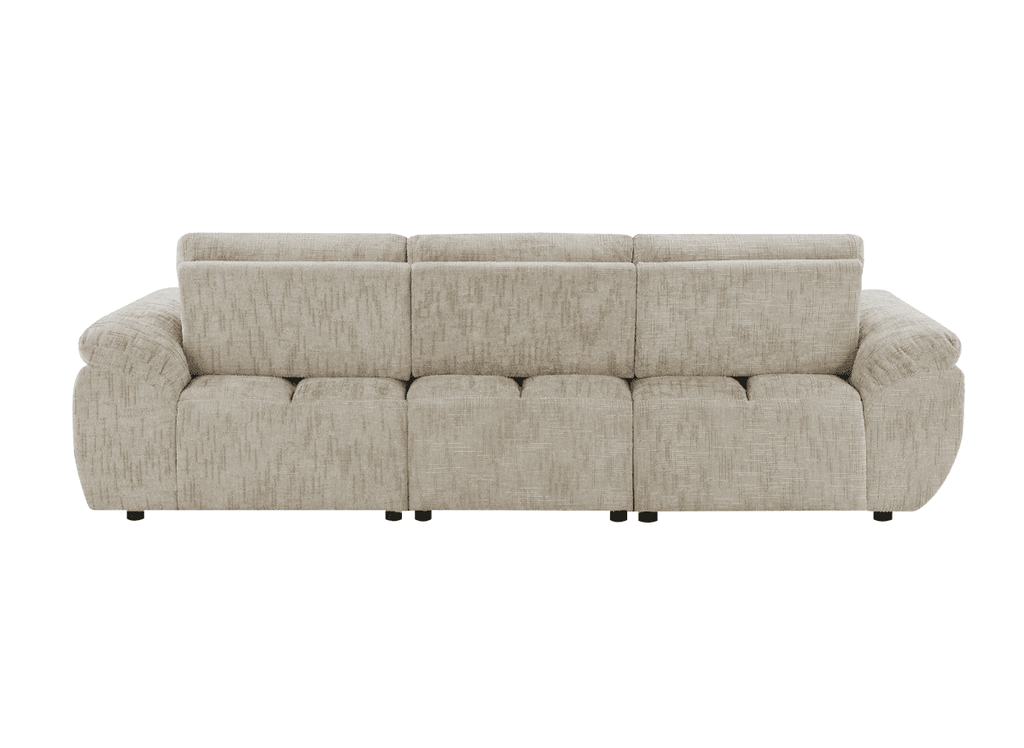 Canapé d’angle relax électrique en velours chiné taupe ALPES - Angle droit