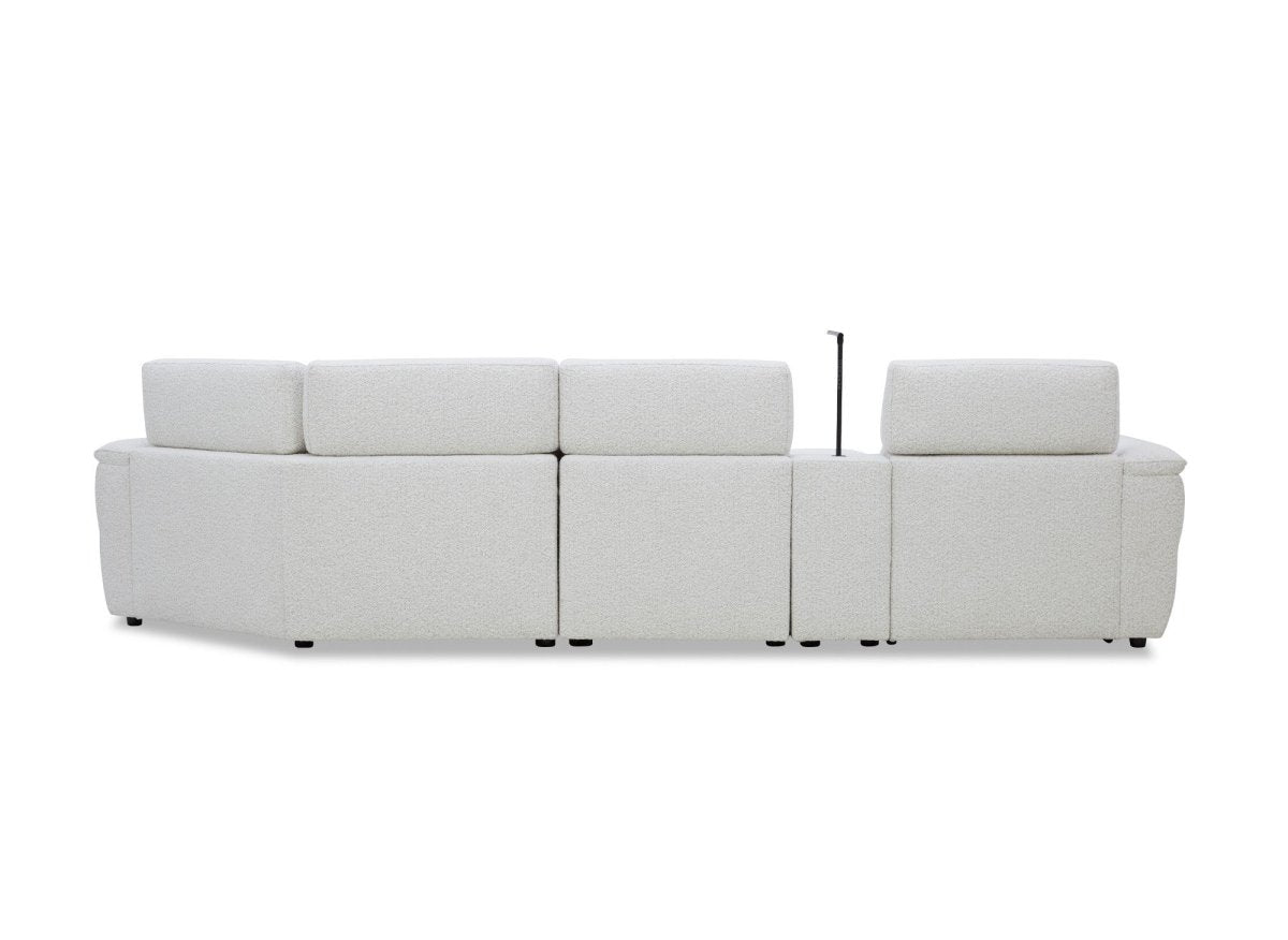 Canapé d'angle relax en tissu bouclette doux beige MARINA - Angle droit