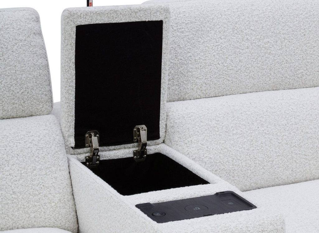 Canapé d'angle relax en tissu bouclette doux beige MARINA - Angle droit