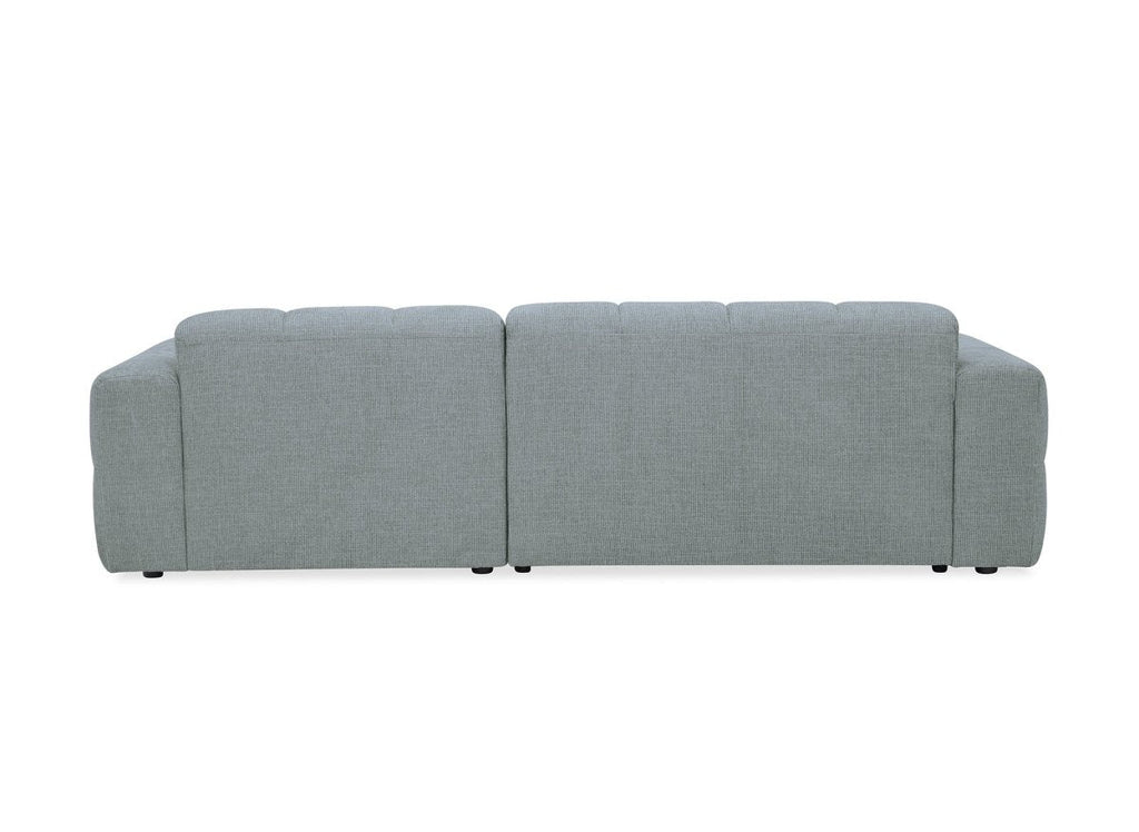 Canapé d'angle relax en velours texturé gris FEDORA - Angle droit