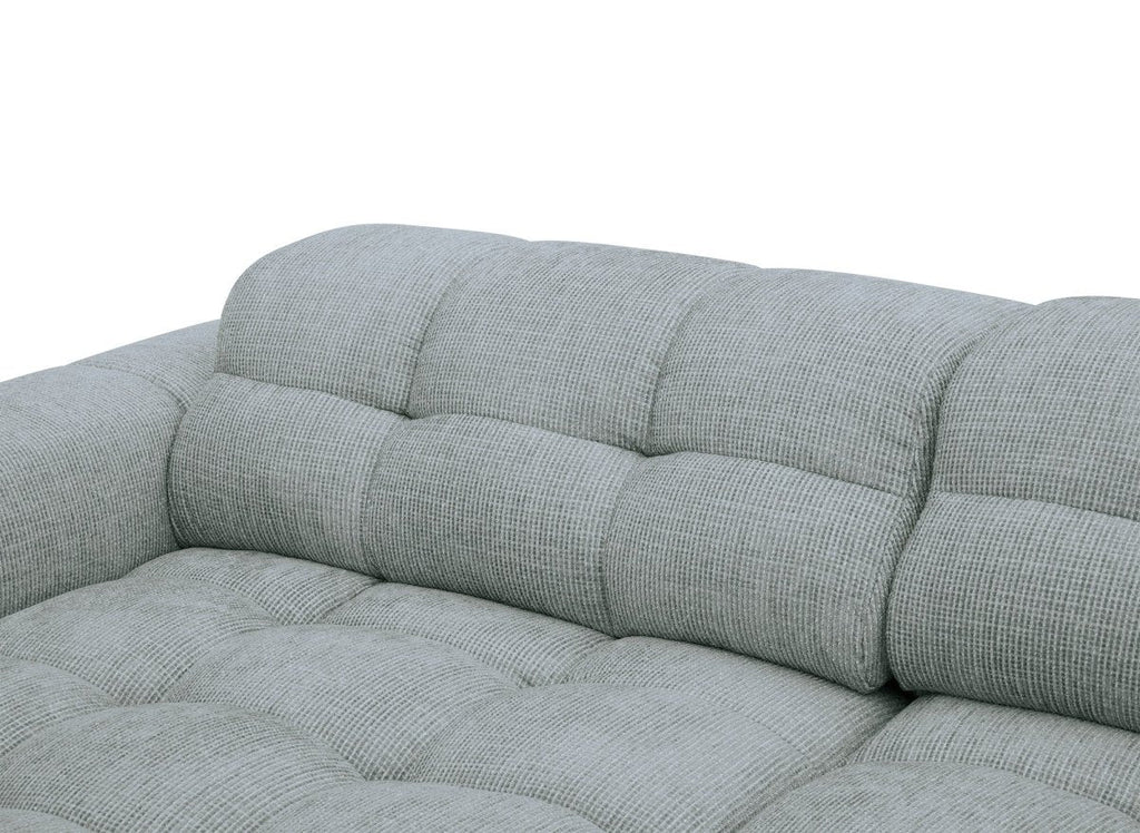Canapé d'angle relax en velours texturé gris FEDORA - Angle gauche