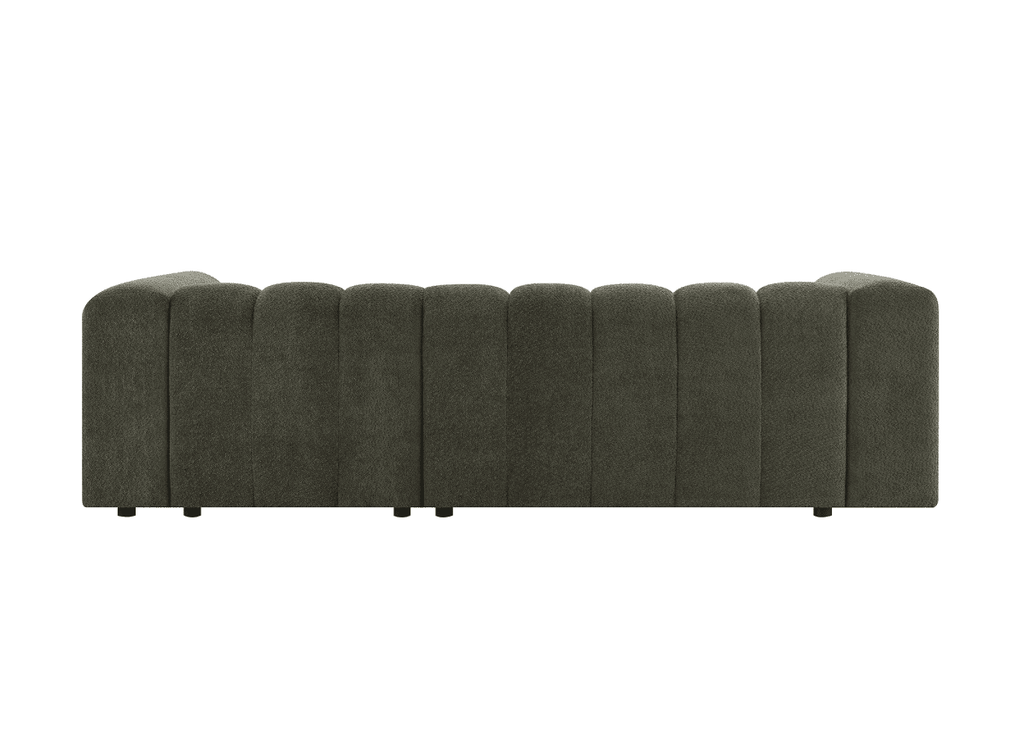 Canapé d'angle réversible en tissu bouclette vert AELIS