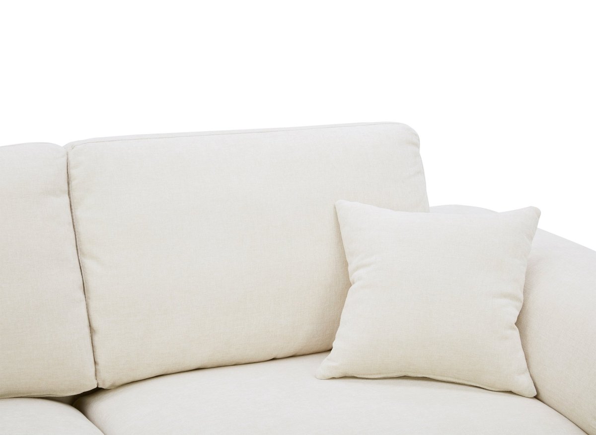 Canapé droit 3 places en velours chiné beige ABELIA