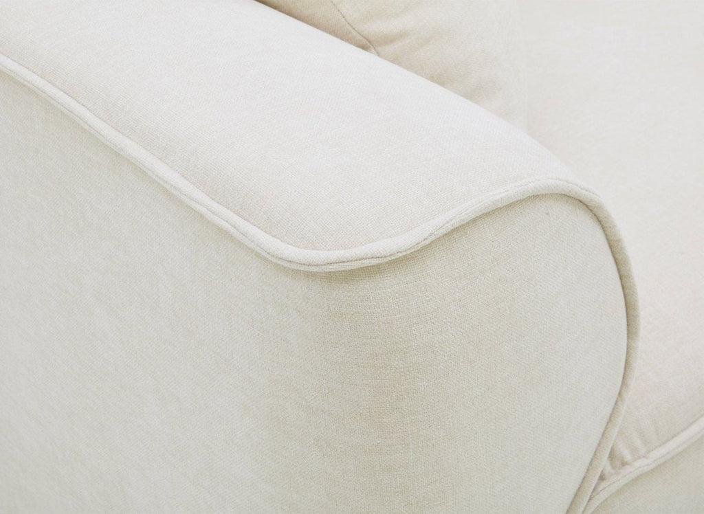 Canapé droit 3 places en velours chiné beige ABELIA