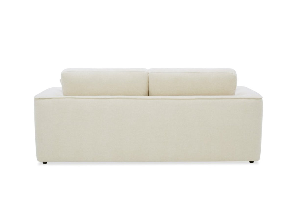 Canapé droit 3 places en velours chiné beige ABELIA