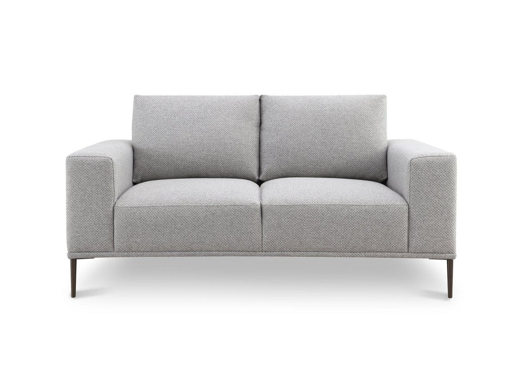 Canapé fixe 2 places en tissu gris clair ARNOLD