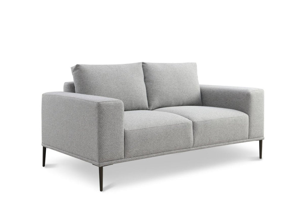 Canapé fixe 2 places en tissu gris clair ARNOLD