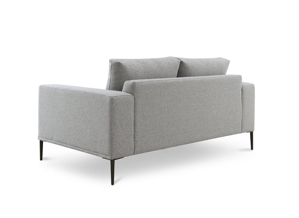 Canapé fixe 2 places en tissu gris clair ARNOLD