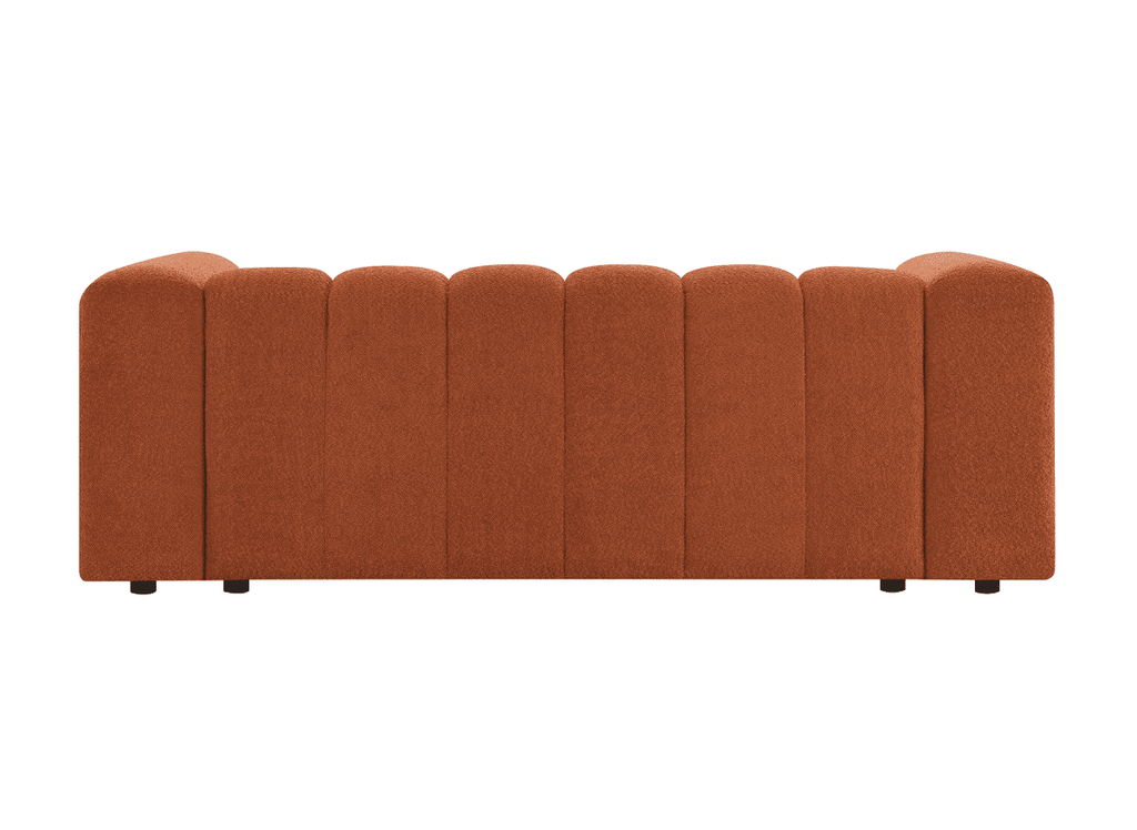 Canapé fixe 3 places en tissu bouclette terracotta AELIS