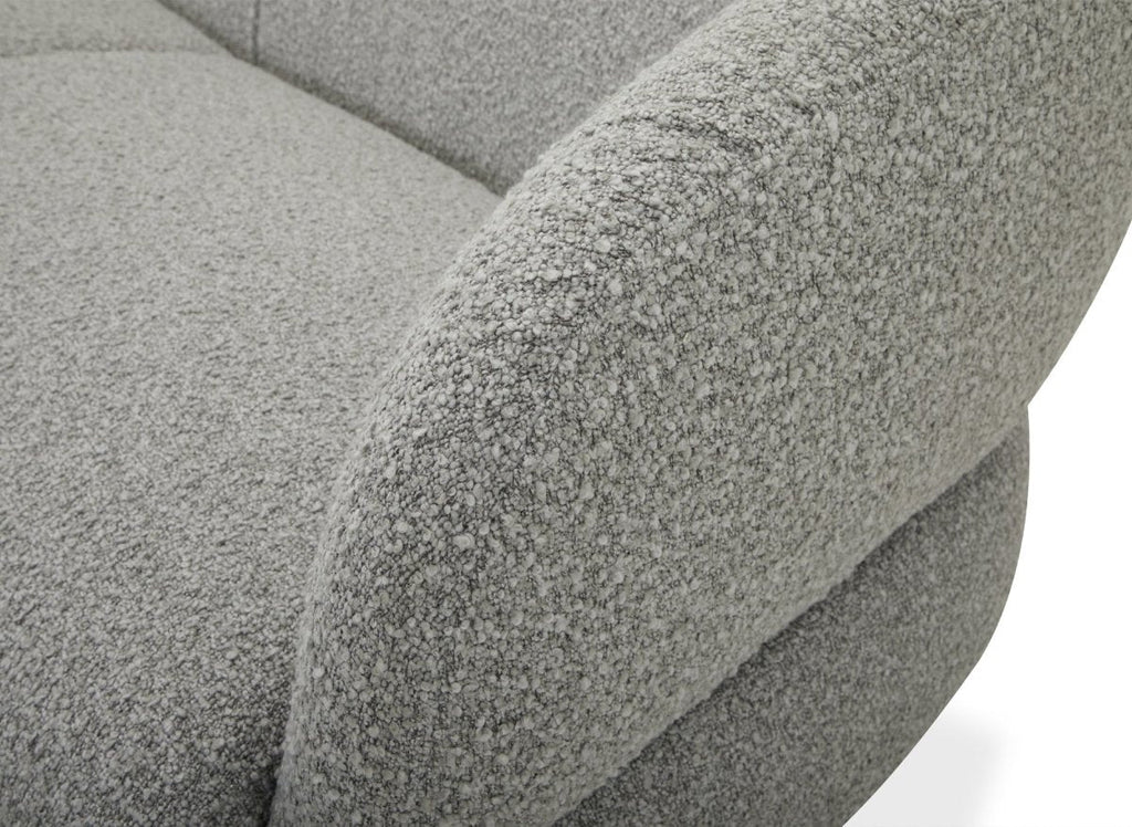 Canapé fixe 3 places en tissu effet peau de mouton gris clair LEXIE