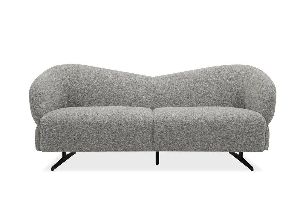 Canapé fixe 3 places en tissu effet peau de mouton gris clair LEXIE