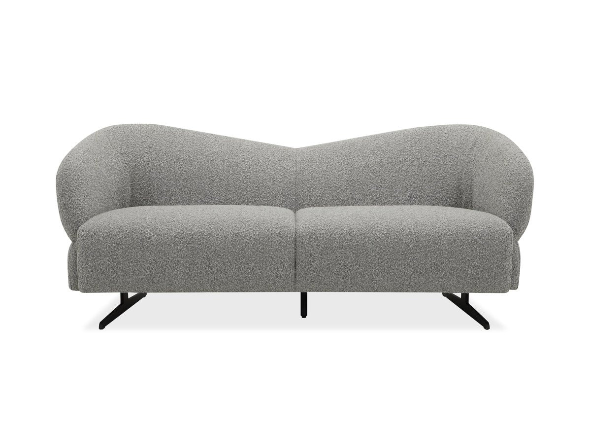 Canapé fixe 3 places en tissu effet peau de mouton gris clair LEXIE