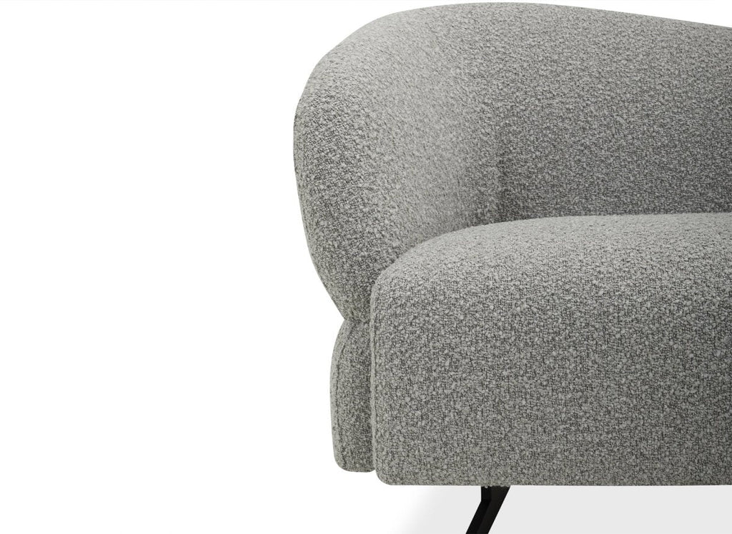 Canapé fixe 3 places en tissu effet peau de mouton gris clair LEXIE