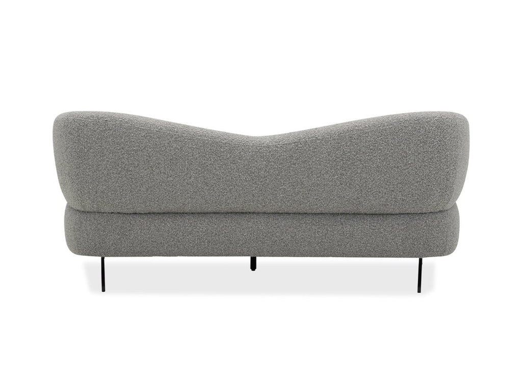 Canapé fixe 3 places en tissu effet peau de mouton gris clair LEXIE