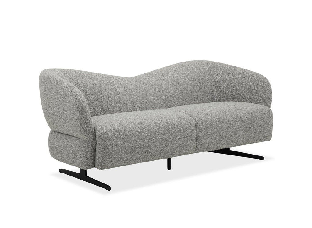Canapé fixe 3 places en tissu effet peau de mouton gris clair LEXIE