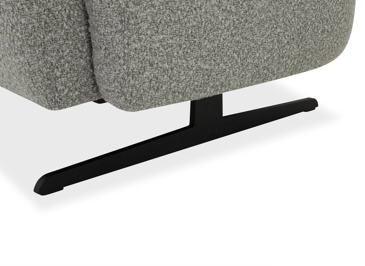 Canapé fixe 3 places en tissu effet peau de mouton gris clair LEXIE