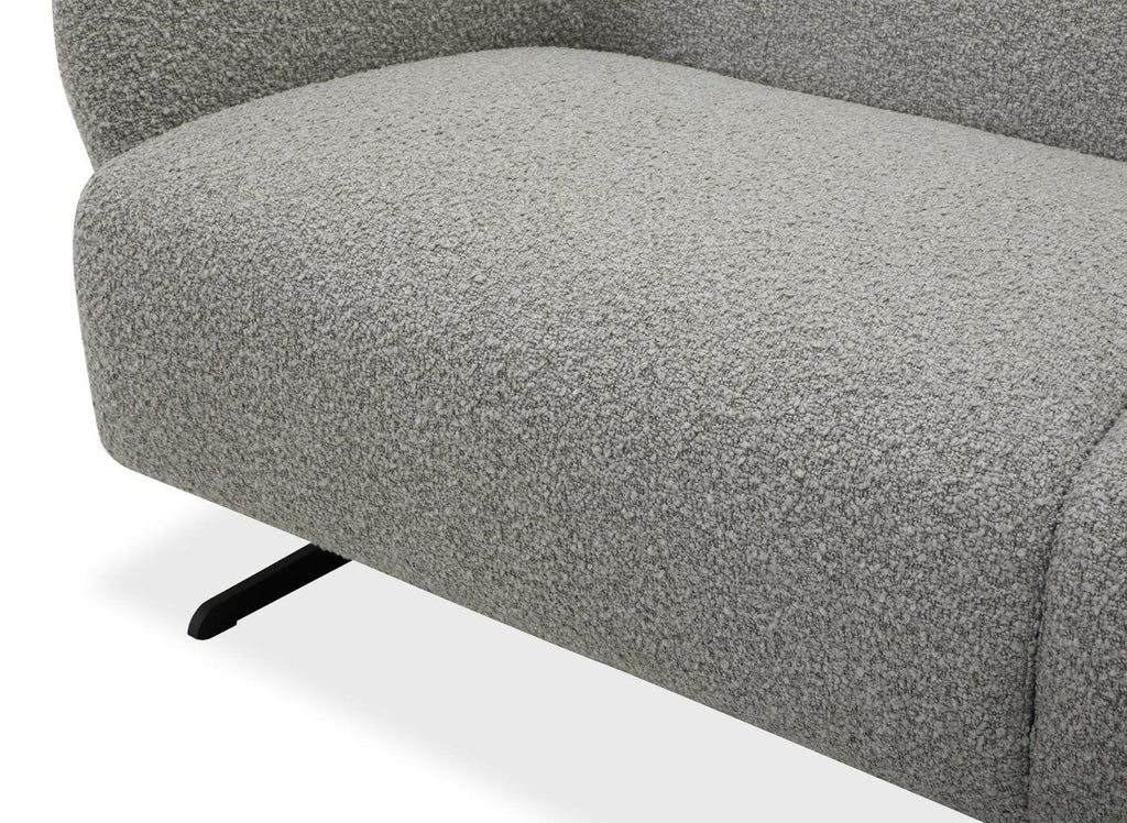 Canapé fixe 3 places en tissu effet peau de mouton gris clair LEXIE